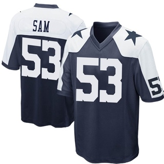 Game Christian Sam Men's Dallas Cowboys Throwback Jersey - Navy Blue