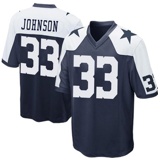 Game Emany Johnson Men's Dallas Cowboys Throwback Jersey - Navy Blue