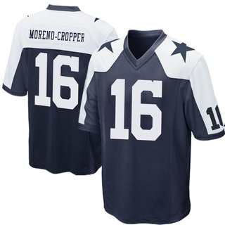 Game Jalen Moreno-Cropper Men's Dallas Cowboys Throwback Jersey - Navy Blue