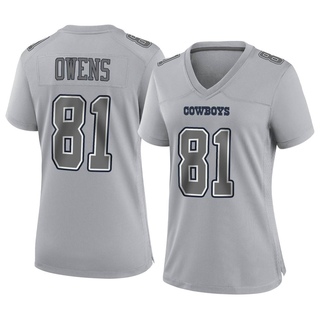 Game Terrell Owens Women's Dallas Cowboys Atmosphere Fashion Jersey - Gray