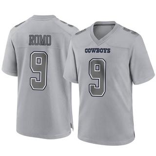 Game Tony Romo Youth Dallas Cowboys Atmosphere Fashion Jersey - Gray