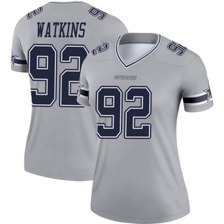 Legend Carlos Watkins Women's Dallas Cowboys Inverted Jersey - Gray