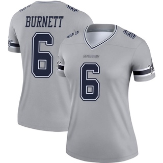 Legend Deontay Burnett Women's Dallas Cowboys Inverted Jersey - Gray