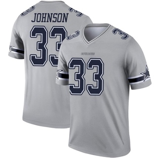 Legend Emany Johnson Men's Dallas Cowboys Inverted Jersey - Gray