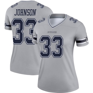 Legend Emany Johnson Women's Dallas Cowboys Inverted Jersey - Gray