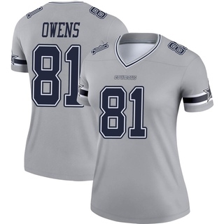 Legend Terrell Owens Women's Dallas Cowboys Inverted Jersey - Gray