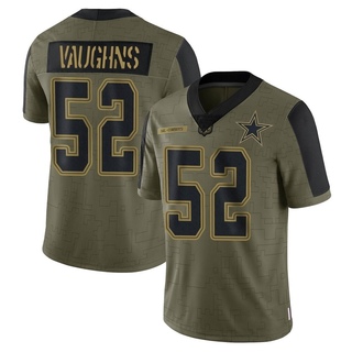 Limited Byron Vaughns Men's Dallas Cowboys 2021 Salute To Service Jersey - Olive