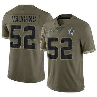 Limited Byron Vaughns Men's Dallas Cowboys 2022 Salute To Service Jersey - Olive