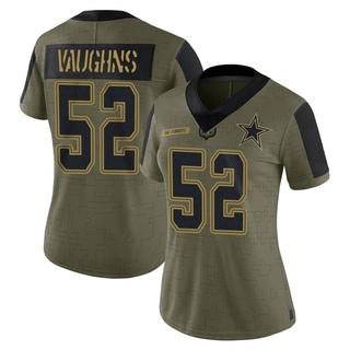 Limited Byron Vaughns Women's Dallas Cowboys 2021 Salute To Service Jersey - Olive