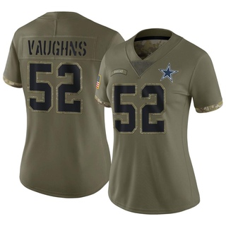 Limited Byron Vaughns Women's Dallas Cowboys 2022 Salute To Service Jersey - Olive