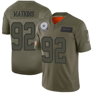 Limited Carlos Watkins Men's Dallas Cowboys 2019 Salute to Service Jersey - Camo