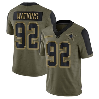 Limited Carlos Watkins Men's Dallas Cowboys 2021 Salute To Service Jersey - Olive