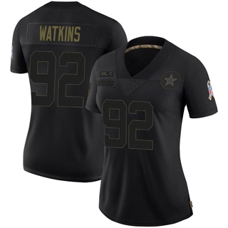 Limited Carlos Watkins Women's Dallas Cowboys 2020 Salute To Service Jersey - Black