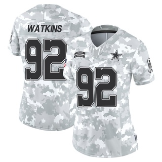 Limited Carlos Watkins Women's Dallas Cowboys 2024 Salute to Service Jersey - Arctic Camo