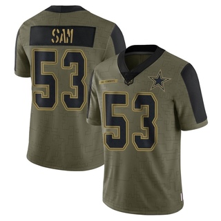 Limited Christian Sam Men's Dallas Cowboys 2021 Salute To Service Jersey - Olive