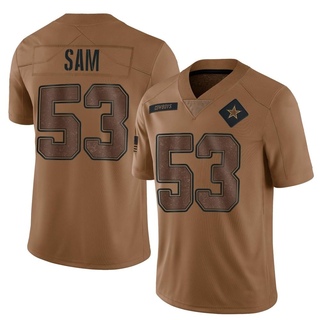 Limited Christian Sam Men's Dallas Cowboys 2023 Salute To Service Jersey - Brown