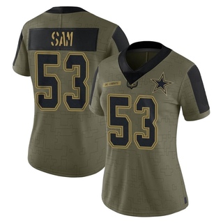 Limited Christian Sam Women's Dallas Cowboys 2021 Salute To Service Jersey - Olive