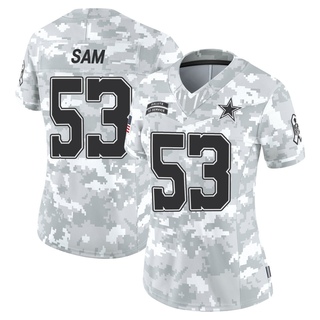 Limited Christian Sam Women's Dallas Cowboys 2024 Salute to Service Jersey - Arctic Camo