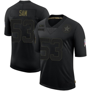 Limited Christian Sam Youth Dallas Cowboys 2020 Salute To Service Jersey - Black