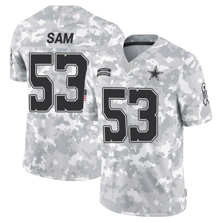 Limited Christian Sam Youth Dallas Cowboys 2024 Salute to Service Jersey - Arctic Camo