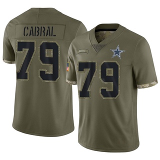 Limited Cohl Cabral Youth Dallas Cowboys 2022 Salute To Service Jersey - Olive