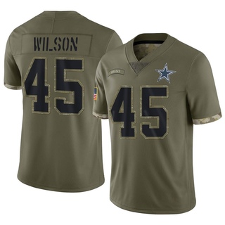 Limited Damien Wilson Men's Dallas Cowboys 2022 Salute To Service Jersey - Olive