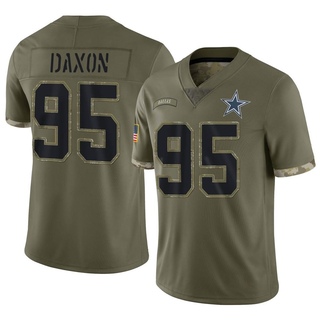 Limited Denzel Daxon Youth Dallas Cowboys 2022 Salute To Service Jersey - Olive