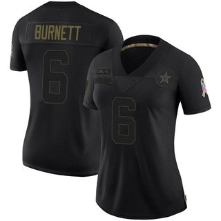 Limited Deontay Burnett Women's Dallas Cowboys 2020 Salute To Service Jersey - Black