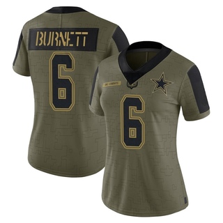 Limited Deontay Burnett Women's Dallas Cowboys 2021 Salute To Service Jersey - Olive