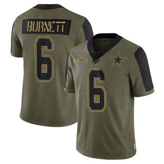 Limited Deontay Burnett Youth Dallas Cowboys 2021 Salute To Service Jersey - Olive