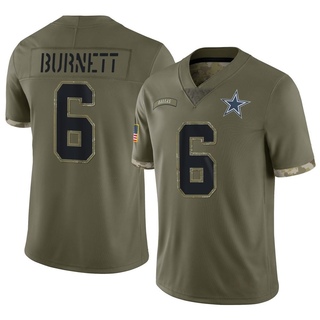 Limited Deontay Burnett Youth Dallas Cowboys 2022 Salute To Service Jersey - Olive