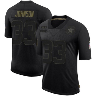 Limited Emany Johnson Men's Dallas Cowboys 2020 Salute To Service Jersey - Black