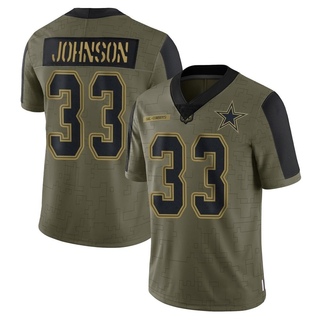 Limited Emany Johnson Men's Dallas Cowboys 2021 Salute To Service Jersey - Olive