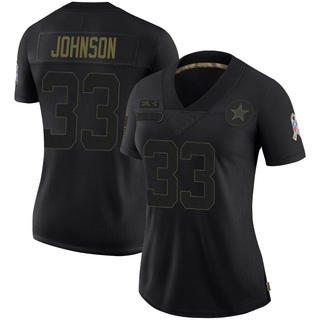 Limited Emany Johnson Women's Dallas Cowboys 2020 Salute To Service Jersey - Black