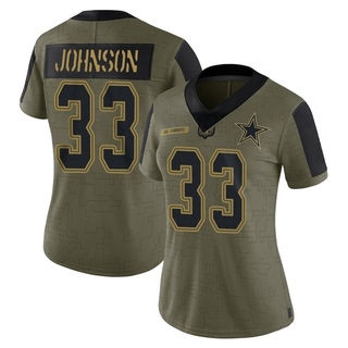 Limited Emany Johnson Women's Dallas Cowboys 2021 Salute To Service Jersey - Olive