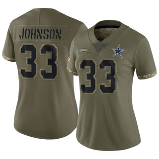 Limited Emany Johnson Women's Dallas Cowboys 2022 Salute To Service Jersey - Olive