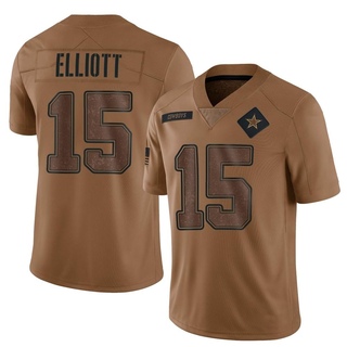 Limited Ezekiel Elliott Youth Dallas Cowboys 2023 Salute To Service Jersey - Brown