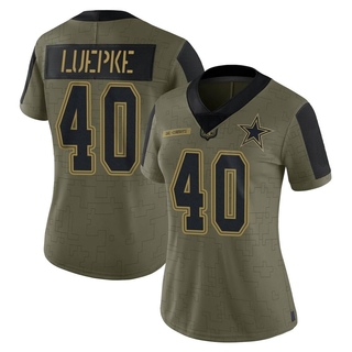 Limited Hunter Luepke Women's Dallas Cowboys 2021 Salute To Service Jersey - Olive