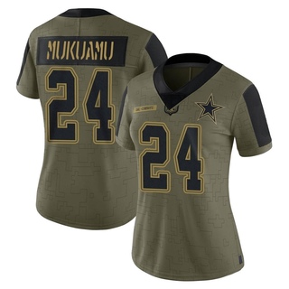 Limited Israel Mukuamu Women's Dallas Cowboys 2021 Salute To Service Jersey - Olive