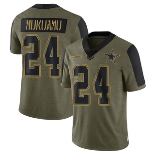 Limited Israel Mukuamu Youth Dallas Cowboys 2021 Salute To Service Jersey - Olive