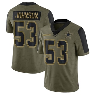 Limited Jason Johnson Men's Dallas Cowboys 2021 Salute To Service Jersey - Olive