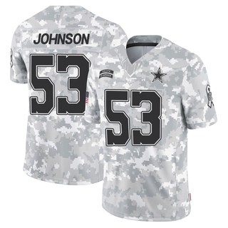 Limited Jason Johnson Men's Dallas Cowboys 2024 Salute to Service Jersey - Arctic Camo