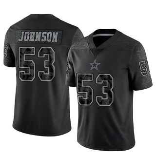 Limited Jason Johnson Men's Dallas Cowboys Reflective Jersey - Black