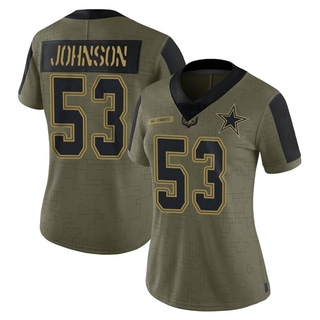 Limited Jason Johnson Women's Dallas Cowboys 2021 Salute To Service Jersey - Olive