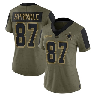 Limited Jeremy Sprinkle Women's Dallas Cowboys 2021 Salute To Service Jersey - Olive