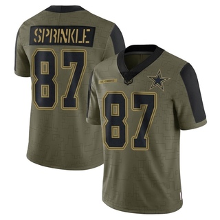 Limited Jeremy Sprinkle Youth Dallas Cowboys 2021 Salute To Service Jersey - Olive