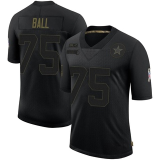 Limited Josh Ball Men's Dallas Cowboys 2020 Salute To Service Jersey - Black