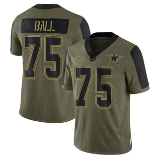 Limited Josh Ball Men's Dallas Cowboys 2021 Salute To Service Jersey - Olive