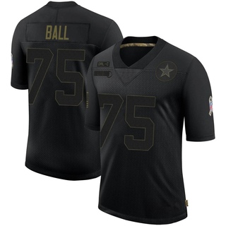 Limited Josh Ball Youth Dallas Cowboys 2020 Salute To Service Jersey - Black