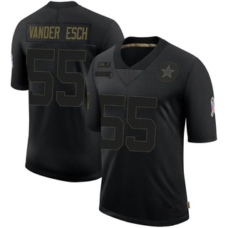 Limited Leighton Vander Esch Men's Dallas Cowboys 2020 Salute To Service Jersey - Black